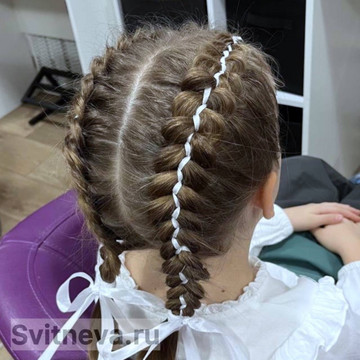 Детская прическа Два ручейка. Для записи звоните 8 (903) 715-73-27